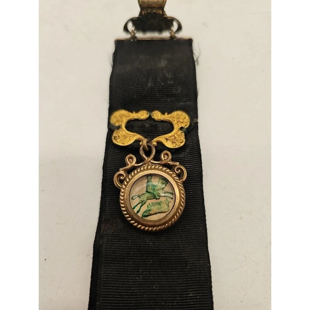 EARLY LOYAL ORDER OF MOOSE WATCH Pocket Watch Clasp Horse Scene